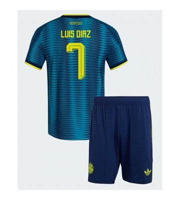 Colombia Luis Diaz #7 Bortaställ Barn VM 2026 Kortärmad (+ Korta byxor)